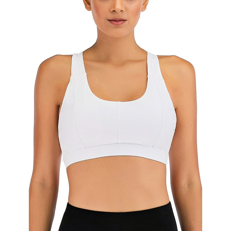 FANNYC Women's Crisscross Sports Hollow Bras Crop Tops for Women Seamless  Wirefree Comfortable Padded Cute Sports Bra Middle Impact Workout Crop Tops  With Removeable Pads 