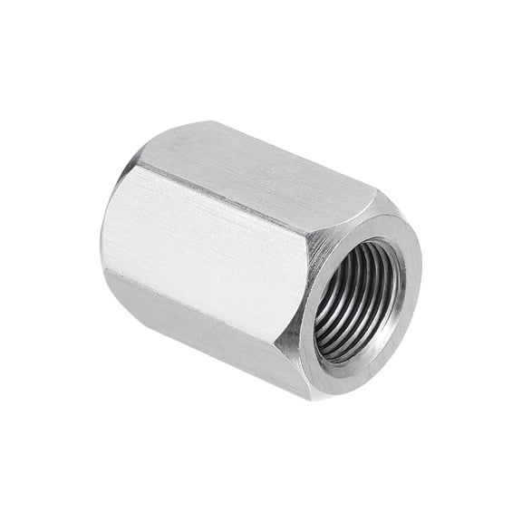 Uxcell M14 x 1.5-Pitch 304 Stainless Steel Hex Coupling Nuts, 1Pcs 30mm / 1.2" Length Fully Threaded Rod Coupling Nut Studding Connector Fasteners, Silver Tone