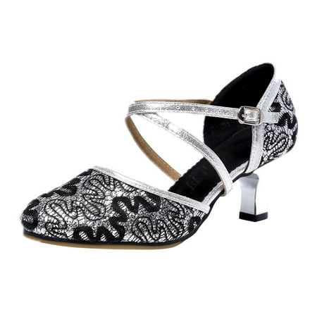 

Sandals for Woman Dance Fashion Sequins Prom Ballroom Latin Dance Shoes B Size 7.5