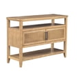 thumbnail image 3 of 2-door Storage Console In Toasted Almond, With Shelves And Hidden For Organization Natural Cane Door Console, Almond Finish, Enhances Home, 3 of 6