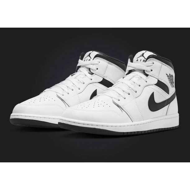N I-K-E A i r-Jor-dan 1 Mid Reverse Panda White Black DQ8426-132 Men's Shoes NEW