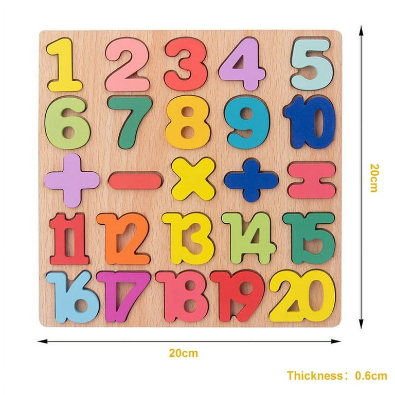 LNKOO Wooden Number Puzzle 123 Number Puzzles for Toddlers 2 3 4 5 Years Old Educational Learning Toys for Toddlers Number Toys with Puzzle Board