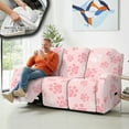 thumbnail image 5 of ZIATUBLES 8 Piece Recliner Chair Cover Soft Stretch Paw Pink Reclining Sofa Slipcovers for 3-Seater Couch with Pockets Soft Snug Fit Furniture Protector with Elastic Bottom for Living Room, 5 of 9