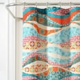 thumbnail image 3 of Hailey Watercolor Wave Cotton Shower Curtain Turquoise/Multi Single 72x72, 3 of 4