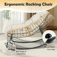 thumbnail image 5 of Tappio Outdoor Rocking Egg Chair, Indoor Papasan Chair Rattan Patio Wicker Lounge with Thick Cushion for Bedroom Living Room Garden Porch Backyard, Beige, 5 of 9
