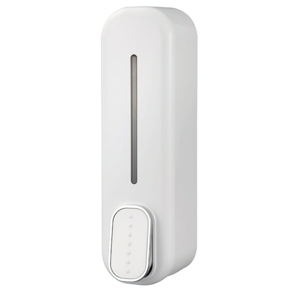 Riousery 300ml Wall Mounted Soap Dispenser, Manual Press, Premium ABS, Transparent Window, for Bathroom Kitchen Hotel (White)