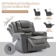 thumbnail image 2 of 1 Seater 360°Swivel and Rocking Home Theater Recliner, PU Sofa Seat with Overstuffed Soft Cushion and Wider Armrests for Living Room,Bedroom, Grey, 2 of 7