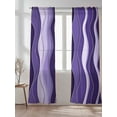 thumbnail image 2 of Sheer Curtains 96 inches Long, Abstract Purple Gradient Waves Beach Lines Light Filtering Sheer Window Curtains Rod Pocket Voile Drapes for Bedroom Living Room, 52"W x 96"L 2 Panels, 2 of 7