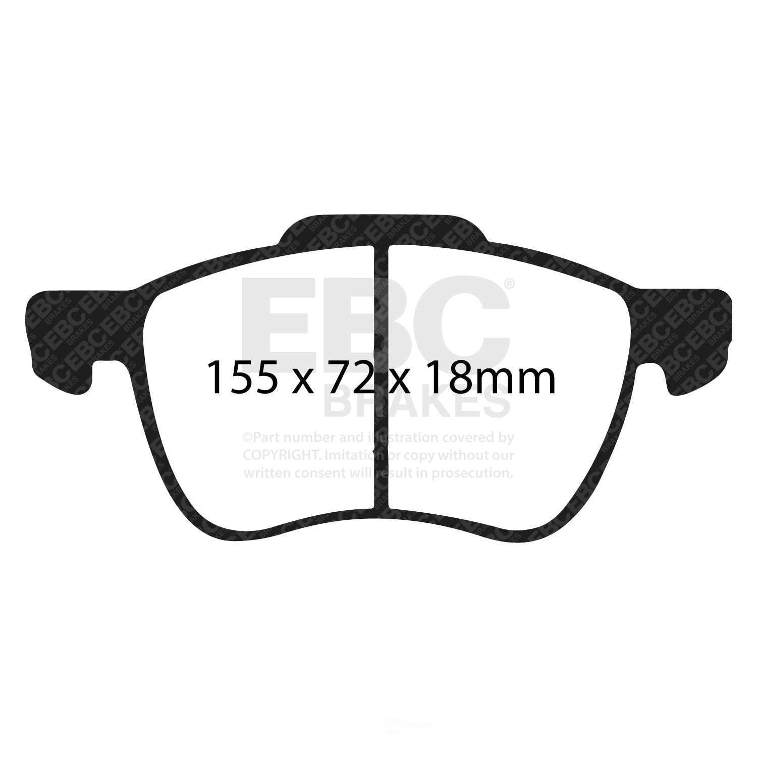 EBC Brakes Redstuff Premium Fast Street Pad For All Engine Sizes Fits select: 2001-2009 VOLVO S60, 2003-2007 VOLVO XC70