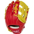 thumbnail image 2 of Rawlings Pro Preferred Outfield Glove | 303 Pattern | 12.75-Inch | RHT | Scarlet/Yellow, 2 of 2