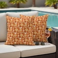 thumbnail image 4 of Orange Flowers Outdoor Waterproof Pillow Covers, Spring Floral Country Pastoral Retro Decorative Square Throw Pillowcase Sofa Cushion Sham for Patio/Couch/Chair, 26"x26" 2 Pack, 4 of 8