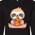 thumbnail image 4 of Inktastic Sloth Pizza Long Sleeve T-Shirt, 4 of 5