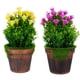 thumbnail image 1 of KAKOWELY 2 piezas de flores artificiales en maceta para decoración de interiores para centro de mesa, 1 of 4