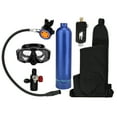 thumbnail image 4 of Rebreather de cilindro de oxígeno vacío de aluminio azul de 1L con cabezales de válvula de respiración secundaria de metal puro, 4 of 10