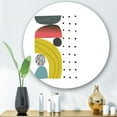 thumbnail image 1 of Designart - Art Abstrait Géométrique Coloré Collage I - Art Mural Rond en Métal Moderne, 1 of 5