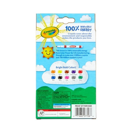 Crayola Fine Line Markers, Classic Colors, 10 Count, Back to School Supplies for Kids and Teachers, Classroom Essentials, Gifts, 3+