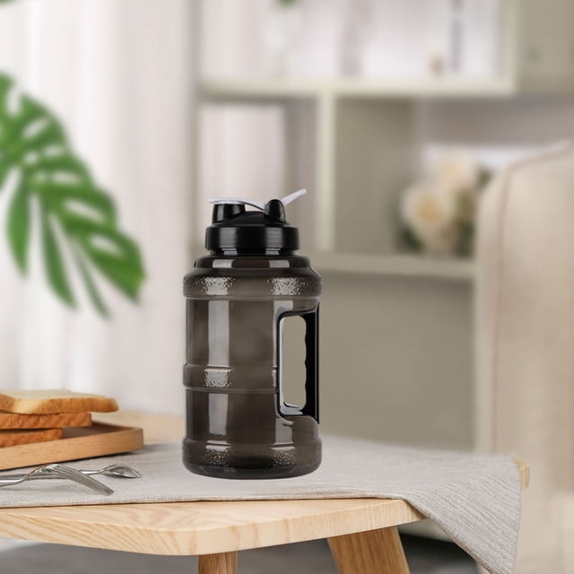ejercicio de agua de 2500 ml Tapa abatible Hidratación a prueba de Equipo de hervidor de plástico Gran capacidad para oficina ejercicio al Negro DYNWAVEMX Botella de bebida