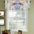 thumbnail image 3 of Blue Purple Dragonfly Curtain Valances for Windows, Kitchen Valance Window Treatments Panel 2 Pack, Spring Floral Watercolor Rod Pocket Short Curtains for Bathroom Bedroom 42 x 12 Inch, 3 of 8
