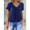 thumbnail image 2 of Womens Short Sleeve Casual Tops Navy Blue S, 2 of 7