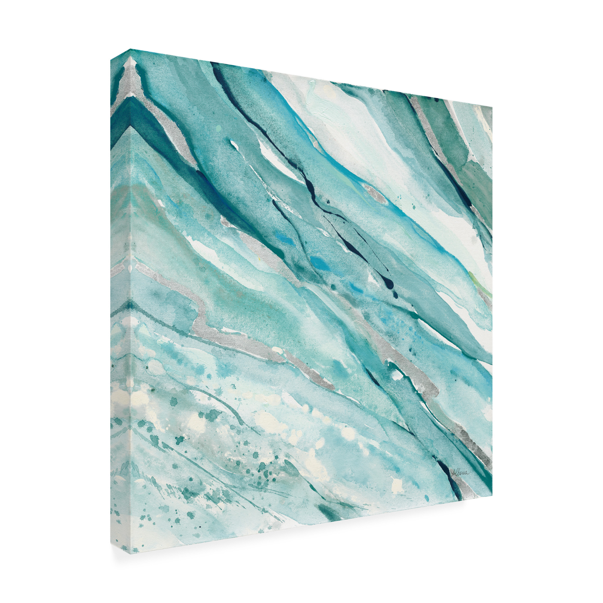 Trademark Fine Art 'Silver Springs I Blue Green' Canvas Art by Albena Hristova