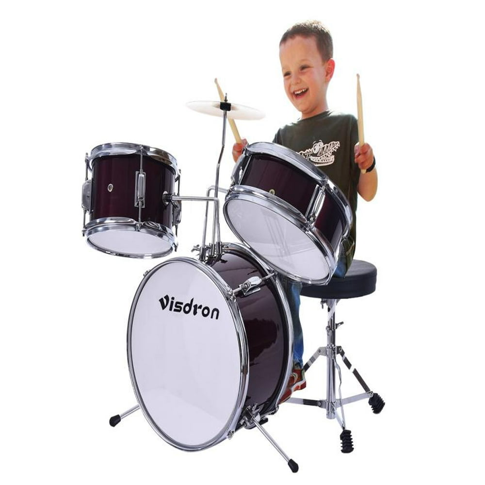 Children's Drums 33 cm 3PCS Teen Drum Set Metallic Red 13Inch For 29