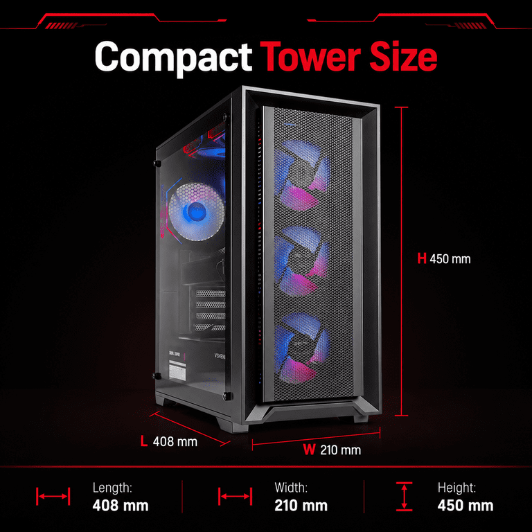 Gaming PC Desktop Computer Intel i7-7700, GTX 1060, 16GB RAM