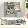 thumbnail image 4 of Curipeer 30'' Kids Bookshelf , 3-Tier Toy Storage Organizer with Removable Toy Bins, Gray, 4 of 9