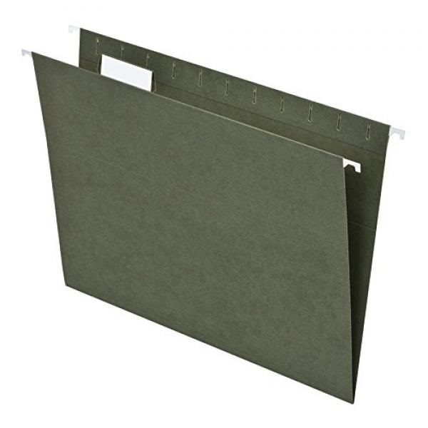 Pendaflex Hanging File Folders, Letter Size, Standard Green, 1/5Cut
