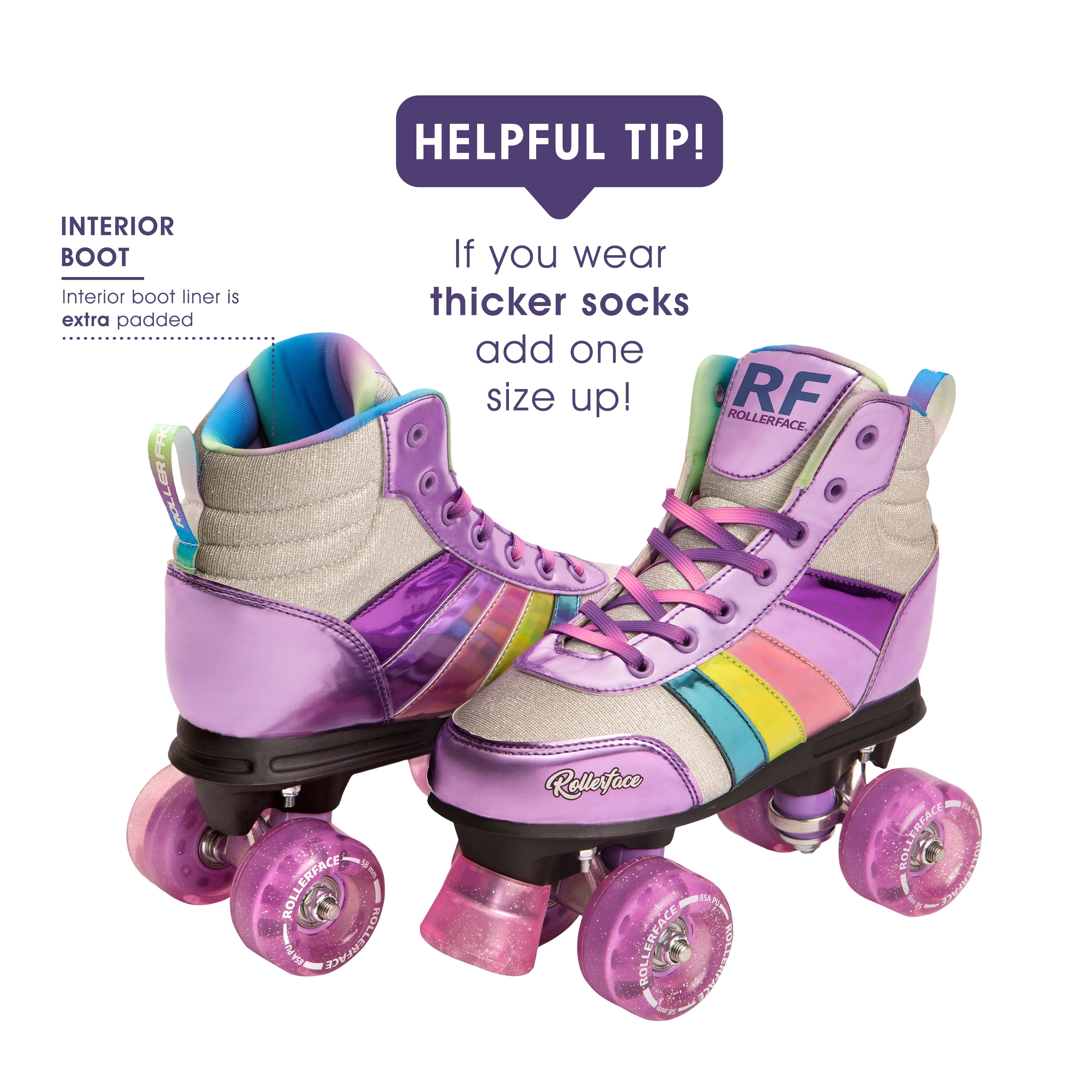 Trucks Skate Patines Hipskates Rollerface Glitter T25 Bodega