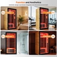 thumbnail image 5 of 1350W Far Infrared Sauna for 1 Person, Wood  Home Sauna with Starry Sky Light, 5 of 7