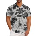 thumbnail image 2 of Yyeselk Men's Hawaiian Shirts Tropical Print Short Sleeve Summer Shirt Buttons Down Casual Relaxed Fit Lapel Collar Comfort Vacation Beach Shirts Blue03 XXL, 2 of 5