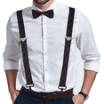 thumbnail image 7 of Buyless Fashion Suspenders for Men - 48" Adjustable Straps 1 1/4" - X Back with Black Hooks - 5141-Black-Argyle, 7 of 7
