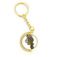thumbnail image 1 of Chinese Shadow Play Cabeza retrato Anillo de oro de metal llavero llavero, 1 of 3