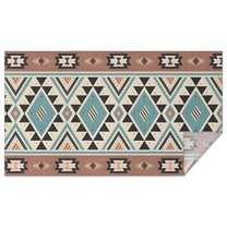 Brown Triangular Geometric Pattern Rectangle Tablecloth 60"x102",Waterproof Polyester Rectangle Table Cloth, Wipeable Spillproof Polyester Tablecloth for Dining, Camping, Indoor and Outdoor