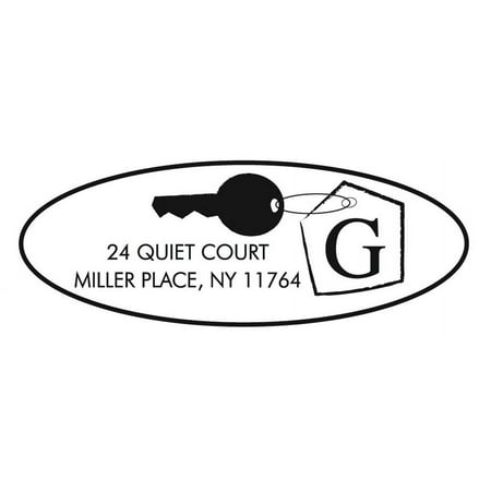 Personalized Rectangular Self-Inking Rubber Stamp - Key Tag