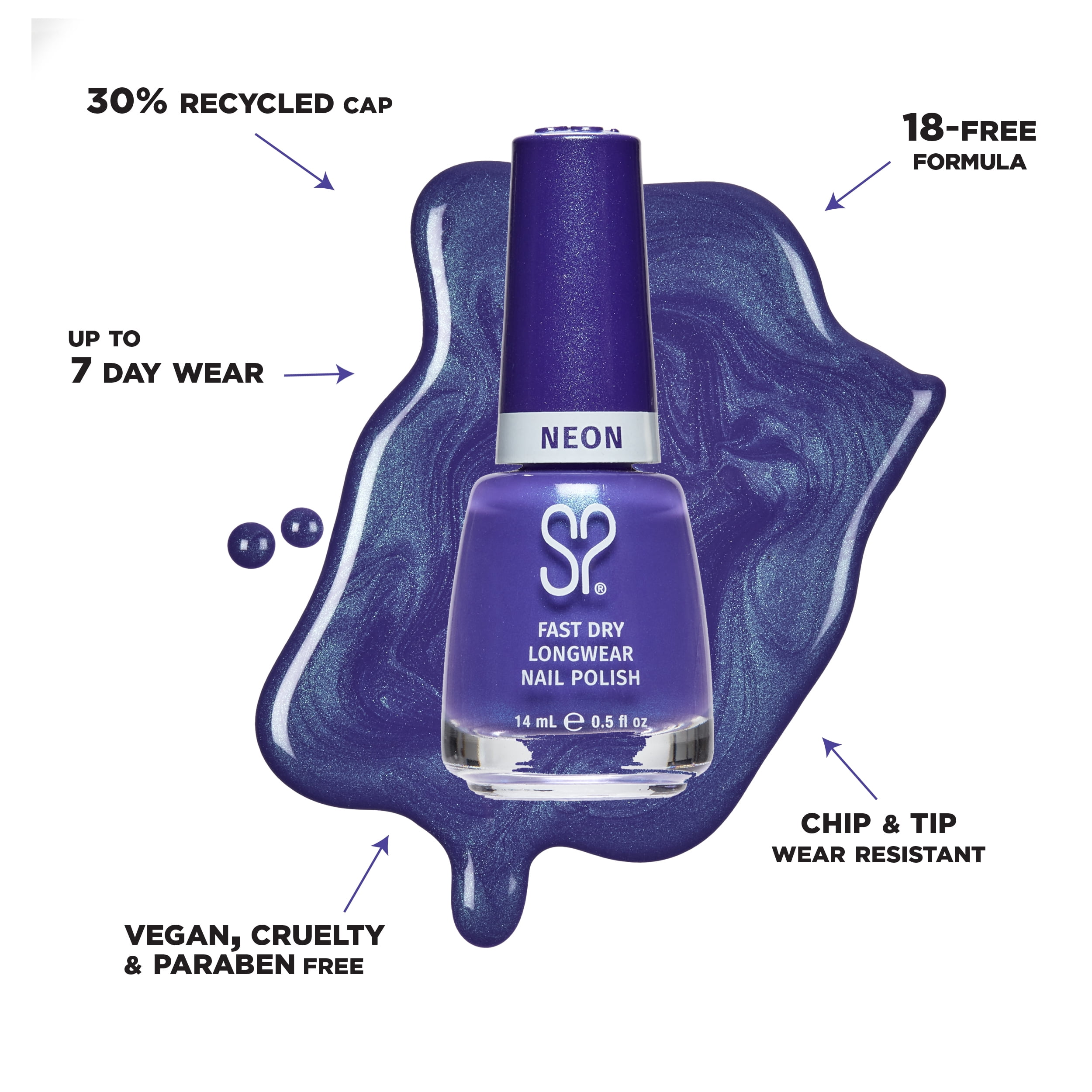 Salon Perfect Neon Nail Polish, 458 Frolic with Me, 0.5 fl oz