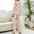 thumbnail image 3 of HPINK-T White Ducks Floral Women's Long-Sleeve Shirt And Full-Length Bottom Pajama Set, 3 of 6