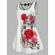 thumbnail image 1 of Tank Top con Falda con Lazo de Talla Extra con Estampado de Flores Rosegal  Camisetas sin mangas de talla grande, 1 of 5