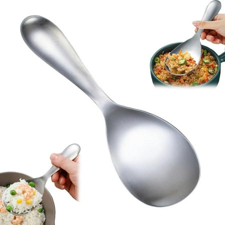 

YehailoThickened Stainless Steel Non Stick Rice Spoon 304 Stainless Steel Rice Spoon Sleek No Rice Cooker Spoon Rustproof Cookware Rice Spoons For Serving Mixing Spoon Clearance!Stainless Steel Bowl