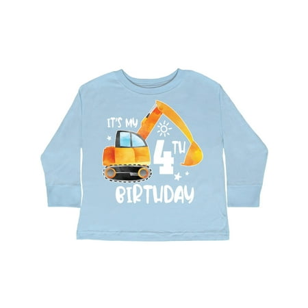 

Inktastic Construction Truck It s My 4th Birthday Gift Toddler Boy or Toddler Girl Long Sleeve T-Shirt