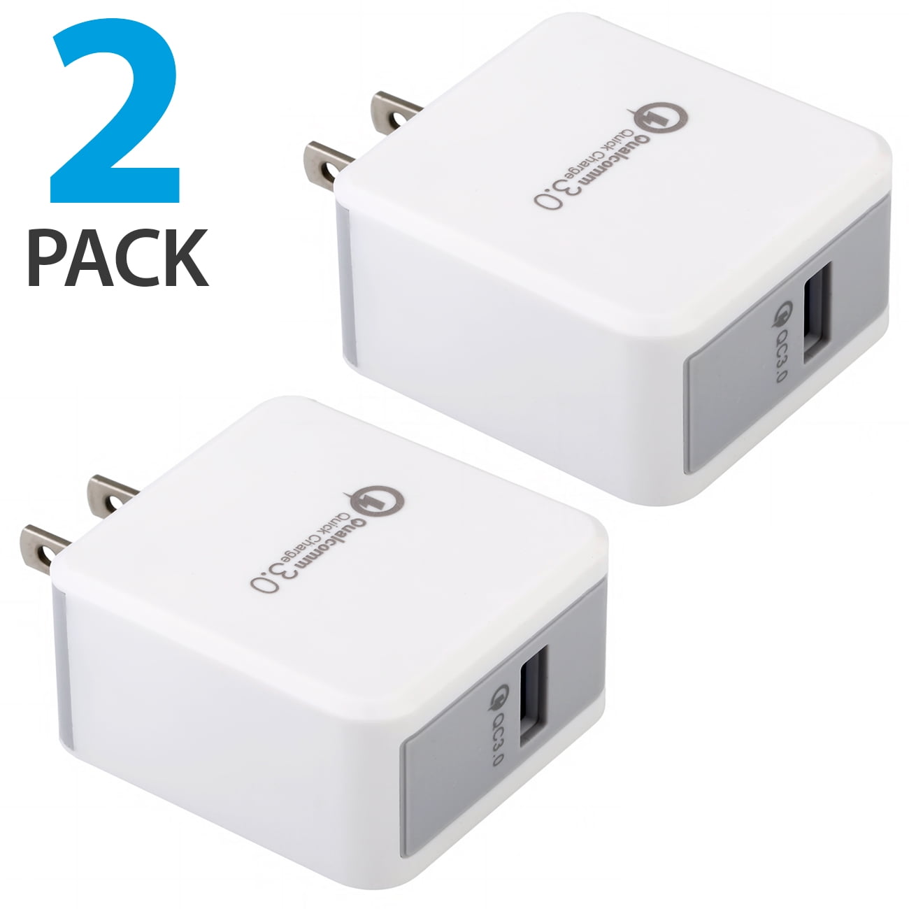Trunk bibliotheek voor de helft vermijden 2 Pack Qualcomm 3.0 Quick Charge Certified 18W Fast Rapid USB Wall Charger  Adapter For Apple iPhone X iPhone 8 Plus Samsung Galaxy S8 S9+ Plus Note 9  Note 8 Galaxy S7