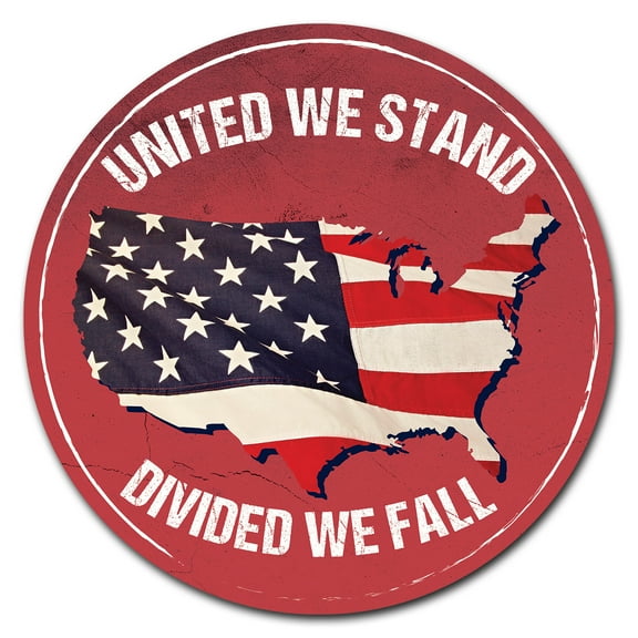 SignMission Circular Rigid Plastic Sign 12" Tall - United We Stand | Plastic Sign |  Made in the USA