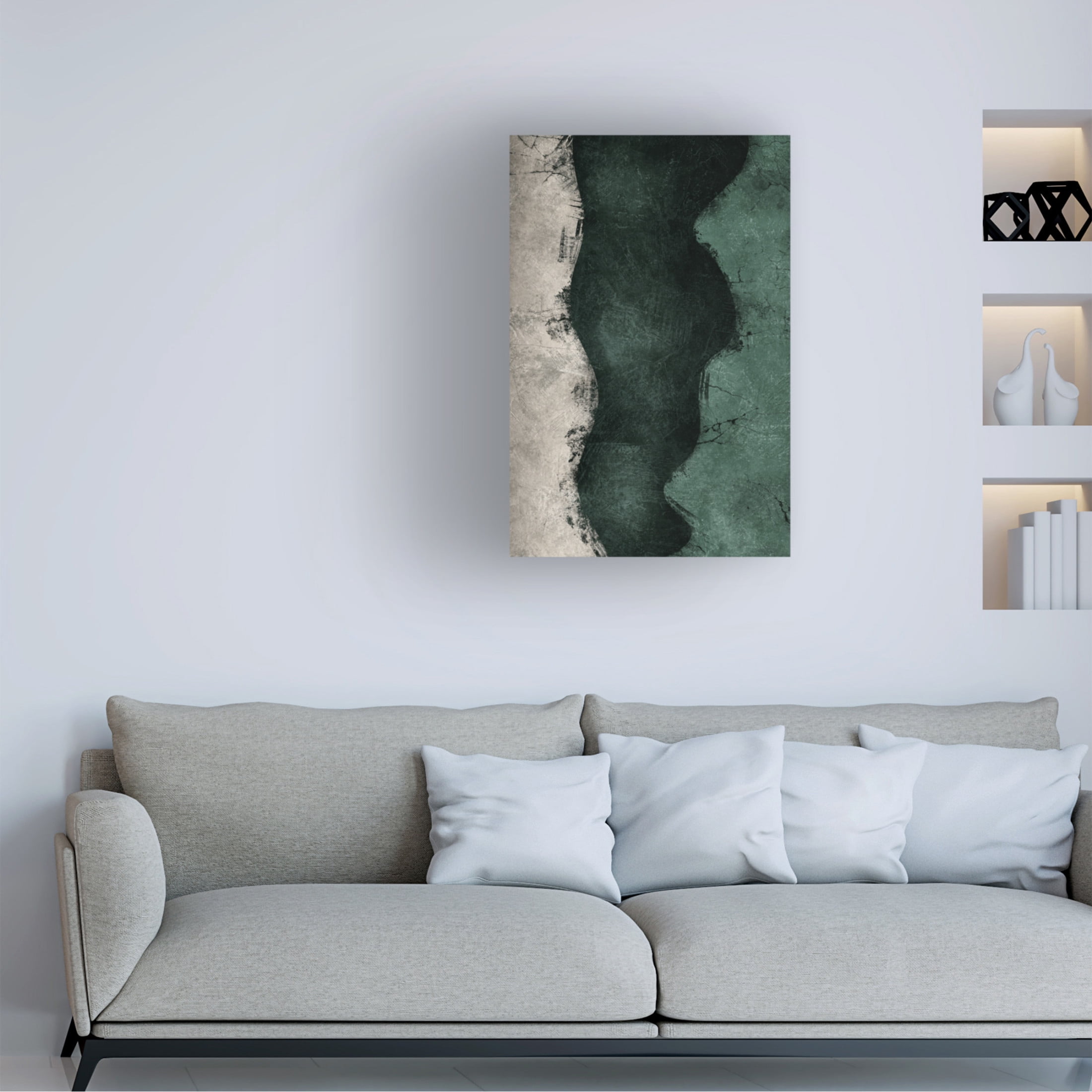 Canvas Wall Art - Ema Paraschiv 'Midnight Emerald No4' Wall Art for Living Room, Bedroom, or Office Décor by Trademark Fine Art - 16 x 24 Inches