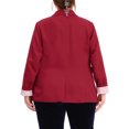 thumbnail image 4 of Agnes Orinda Women's Plus Size Stripe Cuff Notched Lapel Casual Blazer, 4 of 7