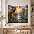 thumbnail image 5 of Prehistoric Sunset with Main Detailed Tyrannosaurus, Mystical Fantasy for Space Lovers, Wall Decor, Thanksgiving Hostess Gift, Tapestry Wall Hanging for Dorm and Living Room, 5 of 7