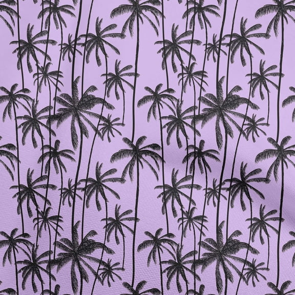 oneOone Polyester Spandex Purple Fabric Tropical Tree Quilting Supplies Print Sewing Fabric By The Yard 56 Inch Wide