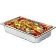 thumbnail image 5 of VEVORbrand 6 Pack Hotel Pans 4 inch Deep Steam Table Pan 22 Gauge,Stainless Steel 20.8"x 12.8" Full Size Hotel Pan,Electric Buffet Servers, 5 of 9