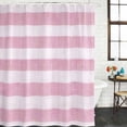 thumbnail image 2 of Pink Striped Shower Curtain, Waterproof Shower Curtains for Bathroom, Farmhouse Vintage Stripes Washable Fabric Bathtub Curtain Set Bath Decor with 12 Hooks Long 72"x84", 2 of 8