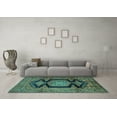 thumbnail image 3 of Ahgly Company Indoor Square Persian Turquoise Blue Traditional Area Rugs, 7' Square, 3 of 4