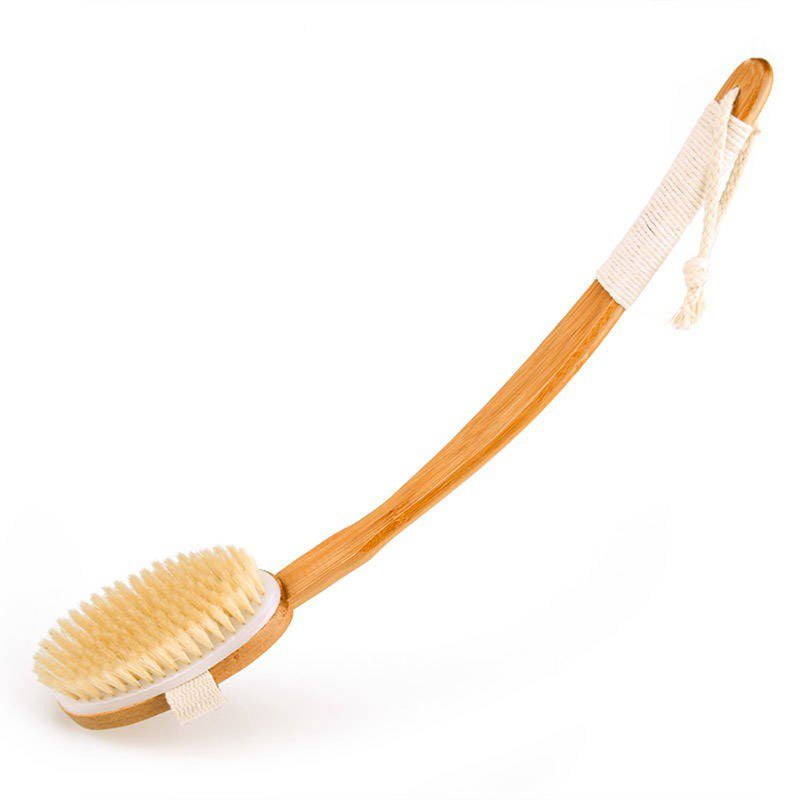 KABOER Back Scrubber for Shower, Long Handled Curved Wooden Bath Brush